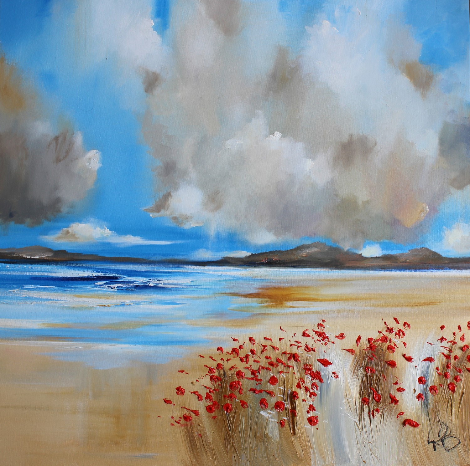 'Poppies and big Clouds' by artist Rosanne Barr